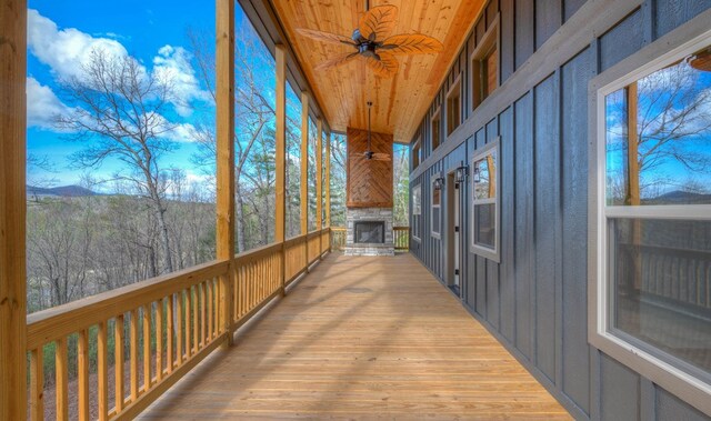 unfurnished room with beamed ceiling and hardwood / wood-style flooring