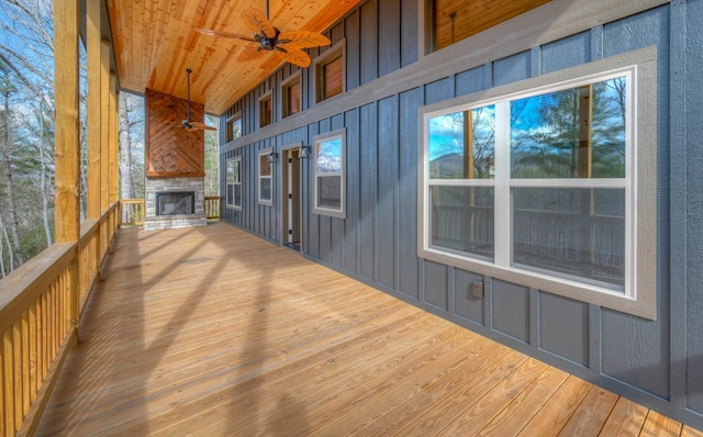 deck featuring ceiling fan