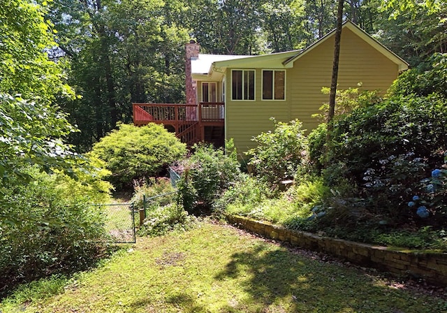 8300 Soapstone Creek Cir, Hiawassee, GA 30546 - view of yard with a wooden deck