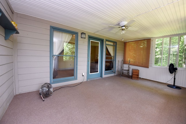 8300 Soapstone Creek Cir, Hiawassee, GA 30546 - unfurnished sunroom featuring ceiling fan