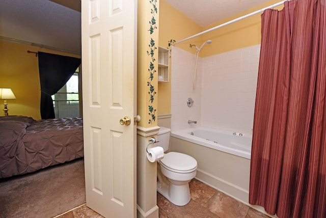 8300 Soapstone Creek Cir, Hiawassee, GA 30546 - ensuite bathroom with shower / bathtub combination with curtain and toilet