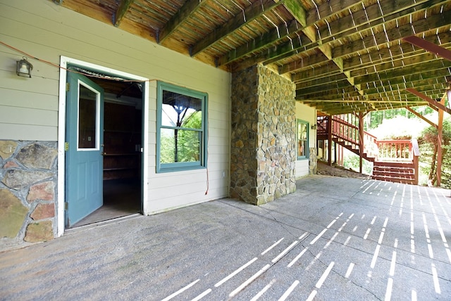 8300 Soapstone Creek Cir, Hiawassee, GA 30546 - view of patio featuring stairway