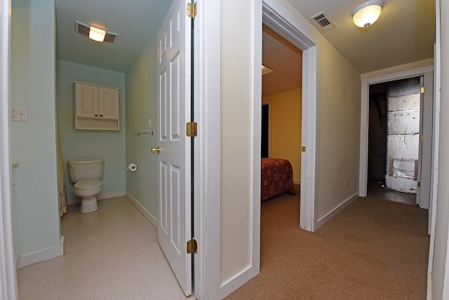 8300 Soapstone Creek Cir, Hiawassee, GA 30546 - hallway with baseboards and light colored carpet