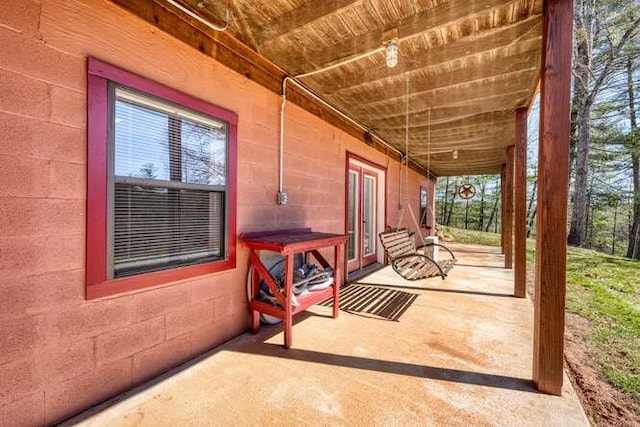 view of patio with french doors