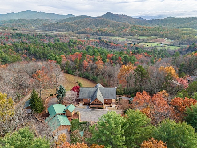 drone / aerial view with a mountain view