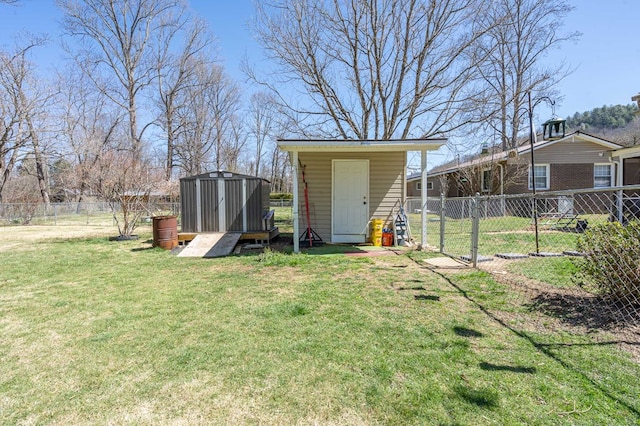 view of shed