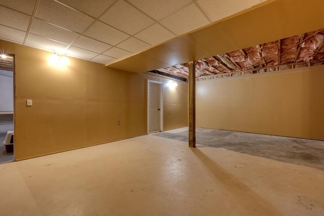 basement with a drop ceiling