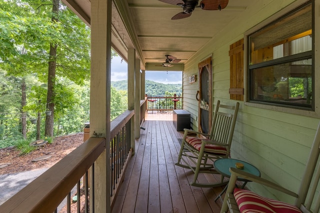 40 White Cloud Dr, Murphy, NC 28906 - deck featuring a ceiling fan