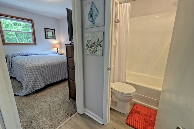 bedroom with light hardwood / wood-style flooring