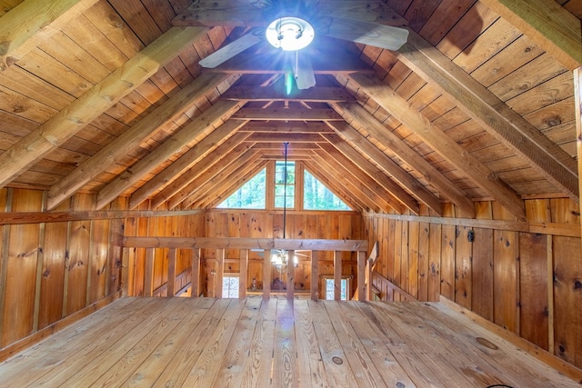 view of unfinished attic