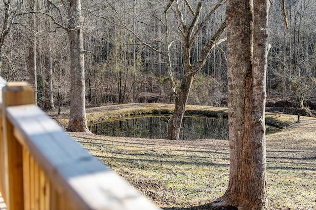 view of yard with a water view