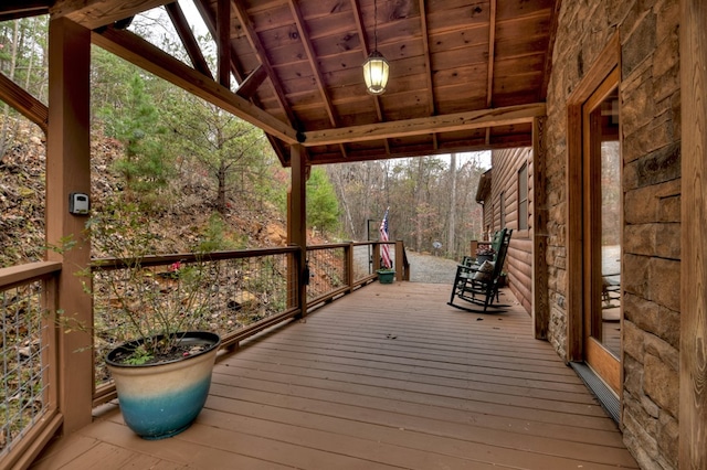 view of wooden deck