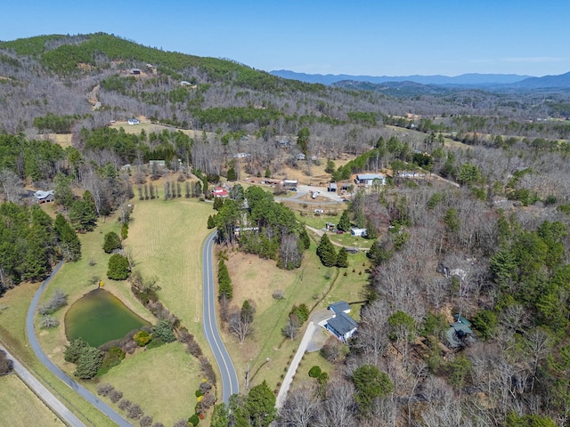 bird's eye view featuring a mountain view