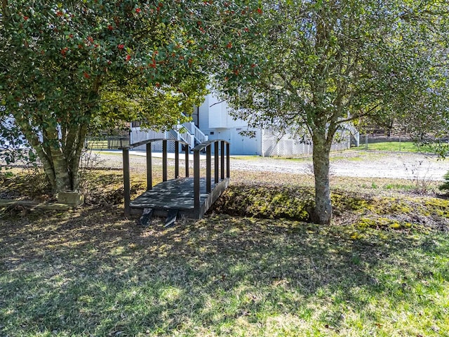 view of yard featuring fence