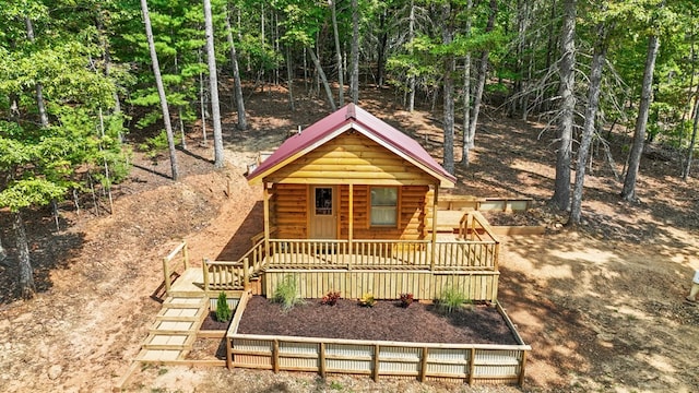 cabin with a porch