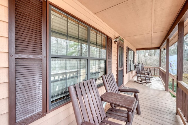 deck with covered porch