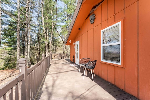 exterior space featuring a wooden deck