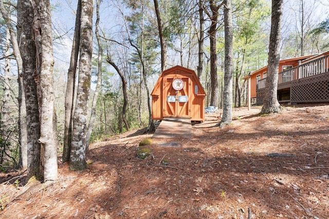 view of shed