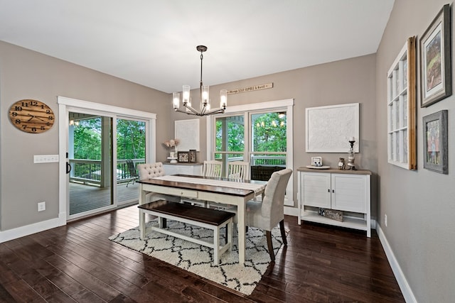 135 Adams Farm Dr, Blairsville, GA 30512 - dining space featuring a chandelier, plenty of natural light, and baseboards