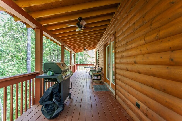 deck featuring ceiling fan