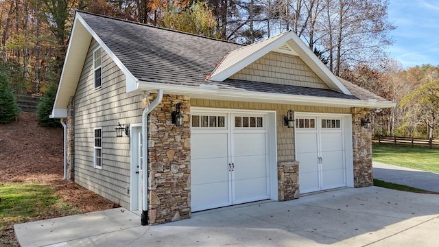 view of garage