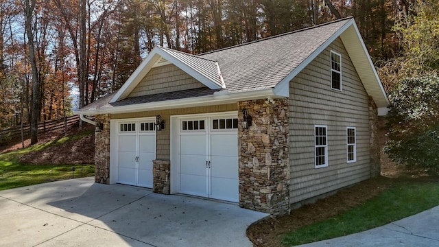 view of garage