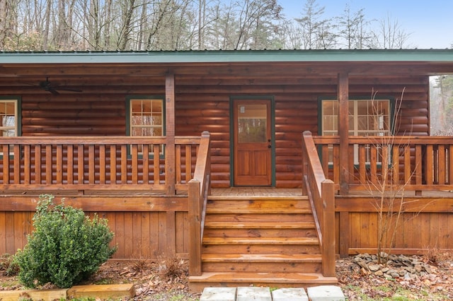 wooden deck with covered porch