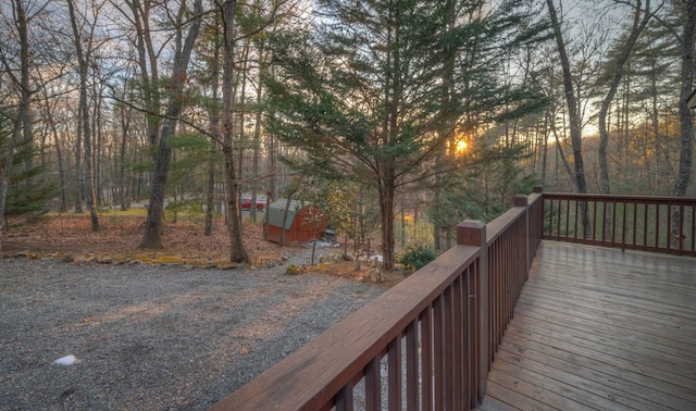 view of deck at dusk