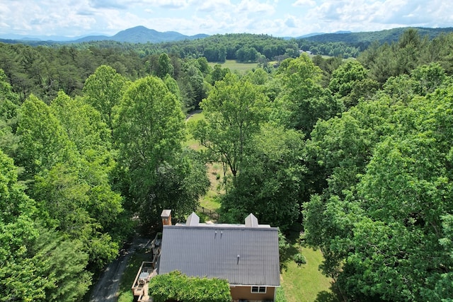 aerial view featuring a mountain view