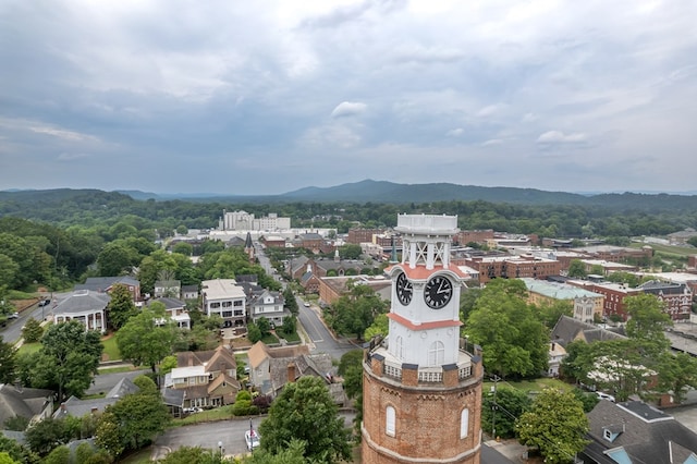 aerial view featuring a mountain view