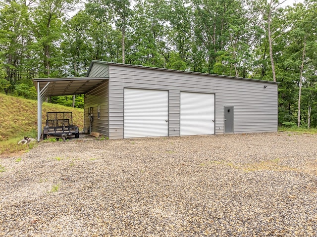 2092 Pleasant Grove Rd, Blairsville, GA 30512 - garage with a garage and view of scattered trees