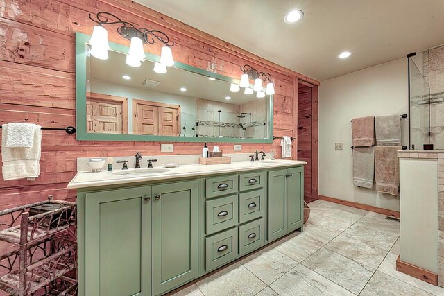 kitchen featuring light hardwood / wood-style flooring, wood walls, high vaulted ceiling, and plenty of natural light