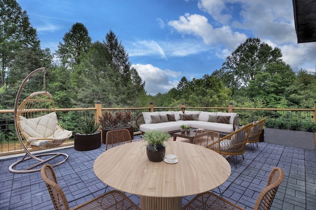 view of patio featuring an outdoor living space