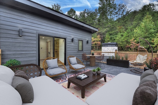 view of patio featuring an outdoor living space