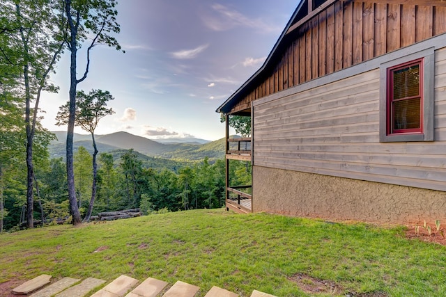 370 High Ridge Rd, Epworth, GA 30513 - view of grassy yard featuring a mountain view and a balcony