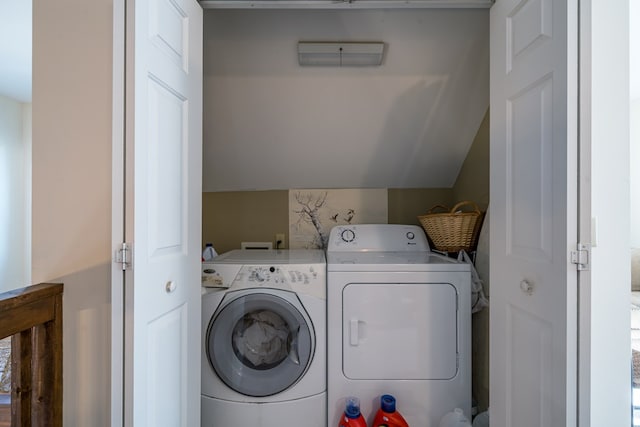 laundry area featuring washer and clothes dryer