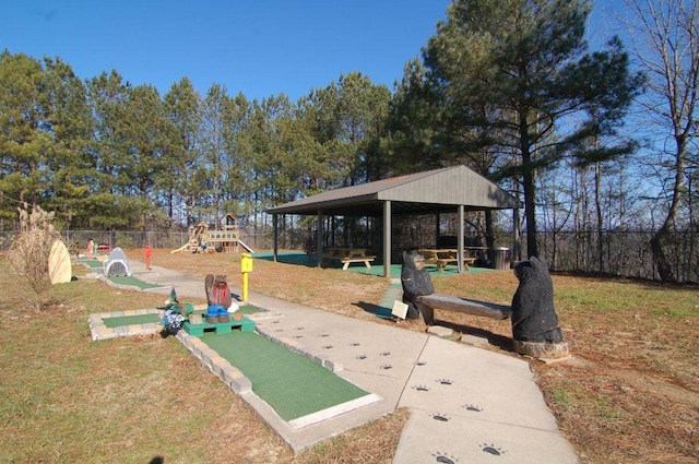 view of home's community with a gazebo and a playground