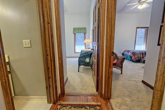 hallway featuring light hardwood / wood-style floors