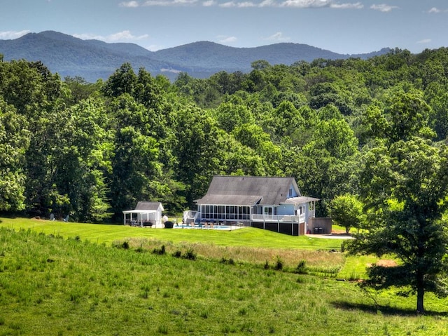 mountain view with a rural view