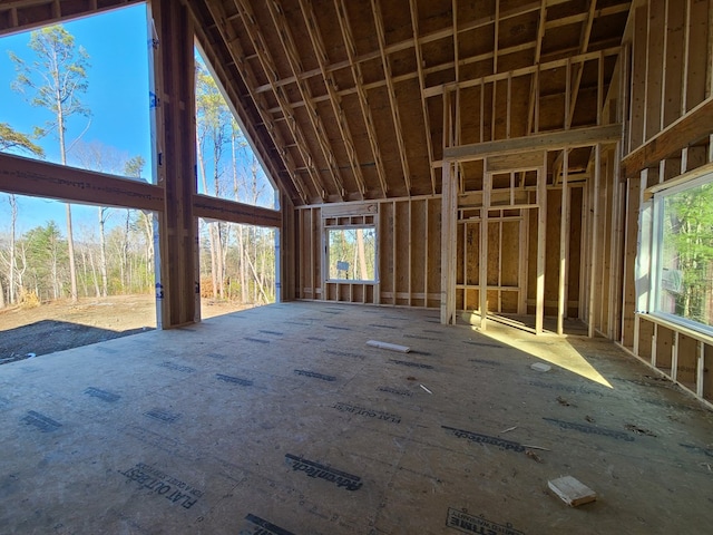 miscellaneous room with plenty of natural light and a towering ceiling