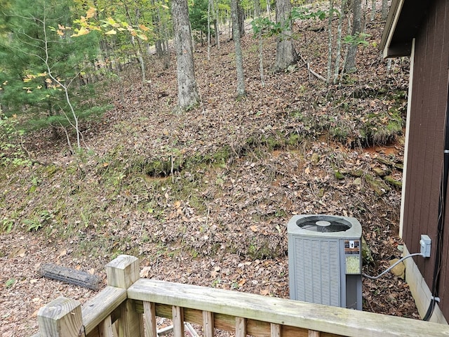 view of yard with central AC unit