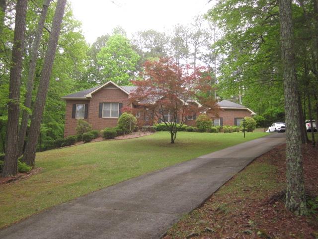 629 Camp Branch Rd, Ellijay, GA 30540 - single story home with a front lawn, driveway, and brick siding