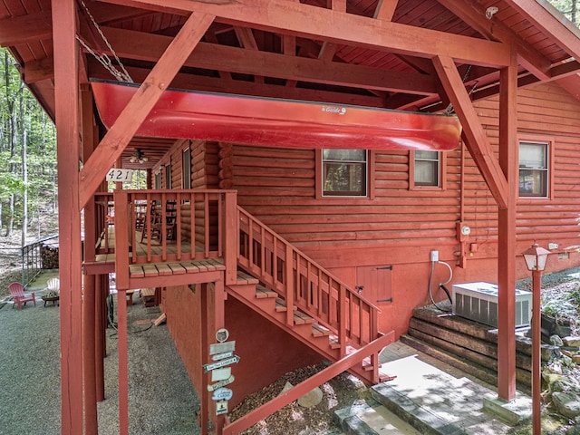 deck with central air condition unit