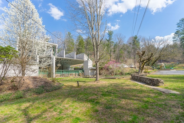 view of yard with fence