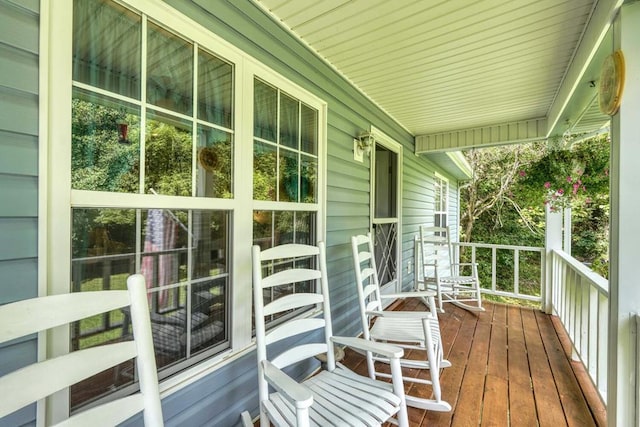 deck with covered porch