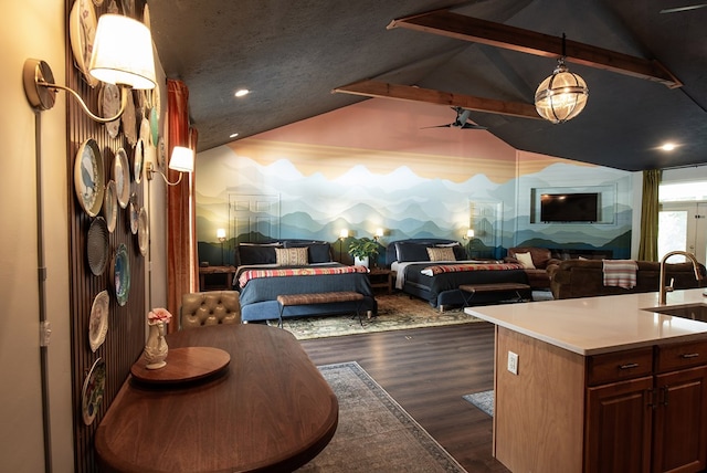 477 W First St, Blue Ridge, GA 30513 - community lobby with wallpapered walls, vaulted ceiling, and recessed lighting