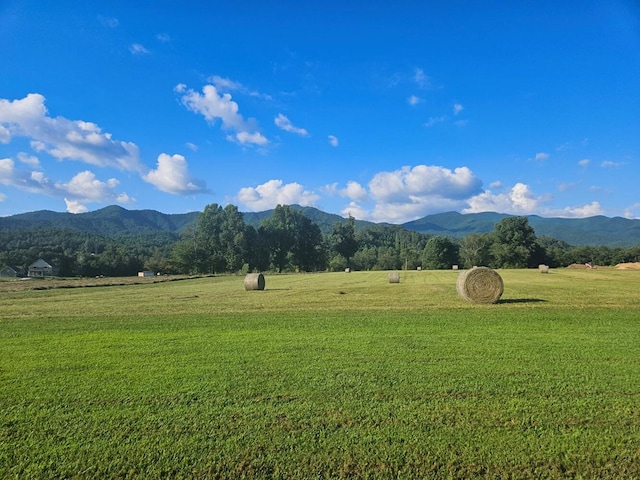 mountain view with a rural view