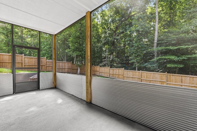 view of unfurnished sunroom