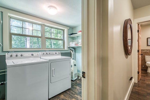 249 Whispering Pine Trl, Murphy, NC 28906 - laundry area featuring separate washer and dryer and dark wood finished floors