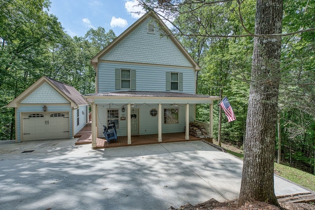 249 Whispering Pine Trl, Murphy, NC 28906 - view of front of home with covered porch and a detached garage